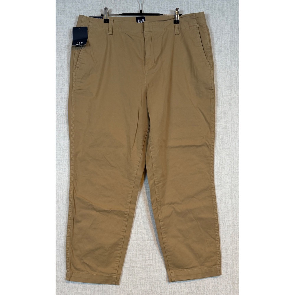 Gap Womens Slim Ankle Pant Tan Khaki Stretch Chino Trousers •16• Preppy Classic
